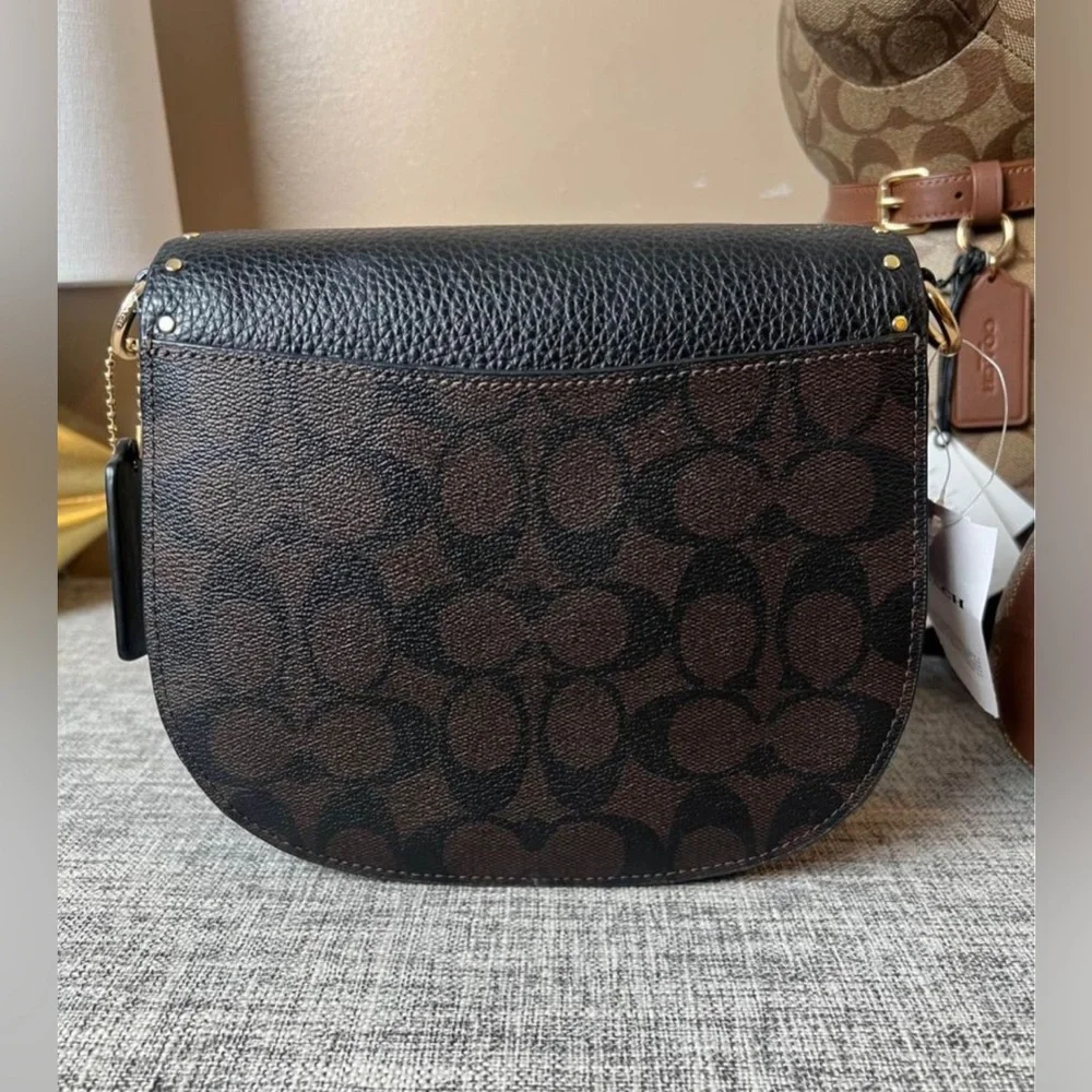 $199 Coach  Morgan Saddle Bag In Colorblock Signature Canvas - Picture 3 of 8